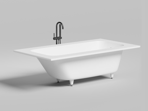 Ванна из литьевго мрамора Salini ORLANDA 102114GF 190х100 встраиваемая прямоугольная с ножками - фото 2